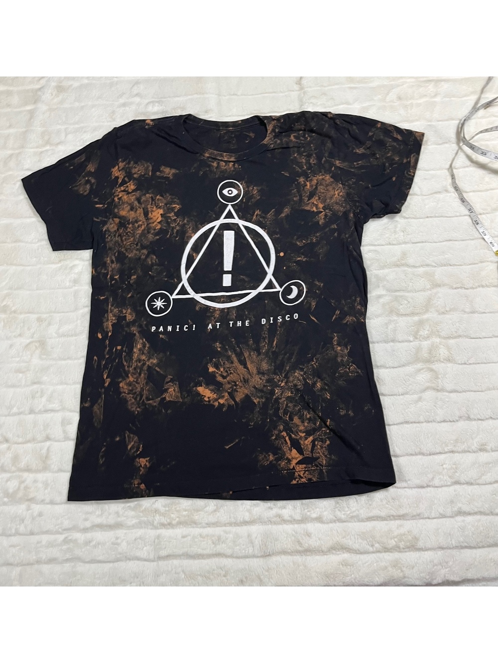 Panic! at the Disco M/L Bleach Dye Grunge Upcycle Black Classic Tee Concert